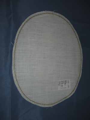 Linen with crochet border 18/23 cm halfbleached